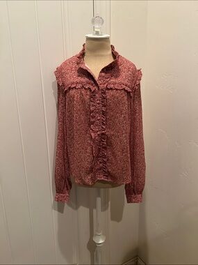 Bardot Women's Floral Ruffle Button-Up Blouse